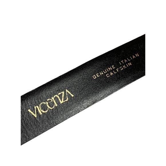 Size 28 Vicenza Black Leather Belt 415 Italian Calfskin Womens Buckle 1179 main image 5